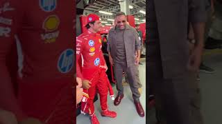 Charles Leclerc amp Carlos Sainz meet Will Smith in the Ferrari Garage F1 Formula1 Shorts [upl. by Jt811]