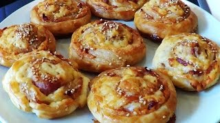 Rollitos de hojaldre bacon y queso ideal para fiestas [upl. by Aciretehs]