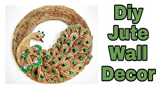 Diy jute craft  Diy peacock jute craft  Diy wall decor with jute Jute craft ideas  Jute crafts [upl. by Naima551]