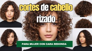 CORTES de cabello RIZADO para mujer CARA redonda  mejores CORTES DE CABELLO para mujer 2024 [upl. by Rinum]