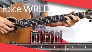 Pause Juice WRLD Guitar Tutorial  Tab Chords [upl. by Ahsinra108]