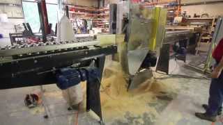 HY400 Center Cut Saw With Integrated Conveyors and Turn Table Feeder [upl. by Leinod79]