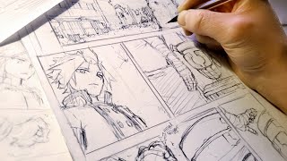 Sketching Full Manga Page  Anime Manga Sketch [upl. by Moyna]