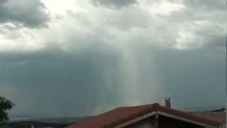 Orage du 21 juin 2012  rideau de gréle  Time lapse HD [upl. by Epuladaugairam]