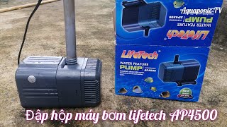 Đập hộp máy bơm lifetech AP4500aquaponics how make [upl. by Studner717]