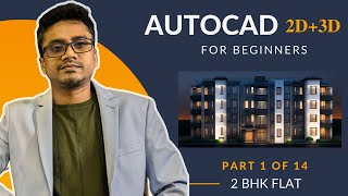 COMPLETE  APARTMENT FLOOR PLAN IN AutoCAD 2D  2BHK FLAT PLANING [upl. by Eibrad]