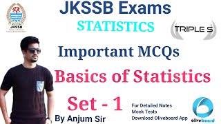 Set 1  Basics of Statistics  Important MCQs for JKSSB Exams by Anjum Sir [upl. by Chao]