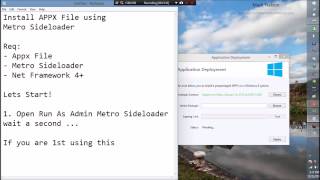 How to Install APPX File using Metro Sideloader [upl. by Pasco752]