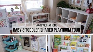 MONTESSORI AT HOME Montessori Playroom Tour Shared Baby amp Toddler [upl. by Kira17]