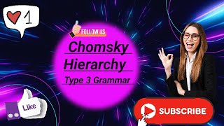 Type 3 Grammar Chomsky Hierarchy Theory of computation [upl. by Ztirf725]