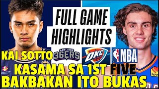 KAI SOTTO BAKBAKAN BUKAS ITO MAPAPABILANG SA 1ST FIVE NG 36ers ONE PLAYER INJURED OKC VS ADELAIDE [upl. by Fotzsyzrk]