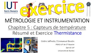 Résumé de cours et Exercice Thermistance CTN [upl. by Llenod155]