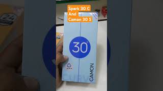 Boxes TECNO Spark 30C and Caman 30S Shorts smartphone newsong song [upl. by Ahsirek]