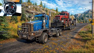 SnowRunner C550 Edmonton Kenworth Truck Transport Heavy Truck Load  SnowRunner Logitech G29  507 [upl. by Audrit]