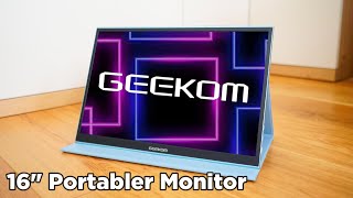 GEEKOM PM16 Review 16quot Tragbarer Monitor – perfekt als zweiter Bildschirm für WindowsMac [upl. by Dorsy]