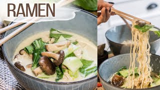 Einfaches Rezept für Ramen  japanische Nudelsuppe Thai Style [upl. by Mariano546]