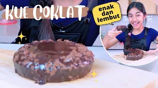 NAYFA BIKIN COKLAT CAKE CUMA 3 BAHAN  Fun Cooking Nayfa [upl. by Corene]