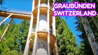 SENDA DIL DRAGUN The Worlds Longest Treetop Walkway In LAAX SWITZERLAND [upl. by Eenolem]