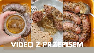 Pieczona biała kiełbasa w piwie z cebulką [upl. by Eigram]