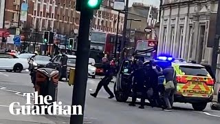 Streatham police arrive on the scene after man shot by armed officers in terror incident [upl. by Juliann]