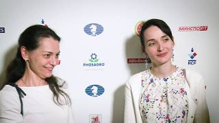 2019 Womens Candidates Round 9 Interview with Lagno and Kosteniuk [upl. by Nnaeus]