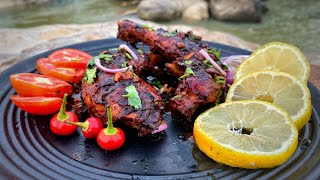 Savory HONEY Garlic Chicken Legs Grilled to Perfection in Nature [upl. by Adekahs]