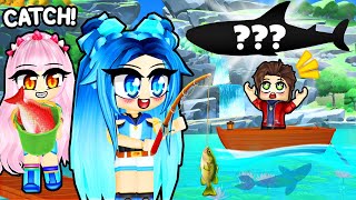 WE WENT FISHING IN ROBLOX YOU WONT BELIEVE WHAT WE CAUGHT [upl. by Nrobyalc]