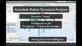 Autodesk Robot  Modélisation 3D dun bâtiment  04  Création des bardages [upl. by Naillimixam]