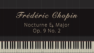 Frédéric Chopin  Nocturne Op 9 No 2 \\ Synthesia Piano Tutorial [upl. by Lanti459]