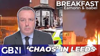 CHAOS on the streets as MAJOR Leeds riot escalates resulting in appalling violence [upl. by Iloj894]