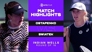 Jelena Ostapenko vs Iga Swiatek  2021 Indian Wells Round of 16  WTA Match Highlights [upl. by Carolee998]