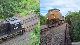 CSX Crosses Over NS at Beaver PA  Bird on a Ledge [upl. by Yee]