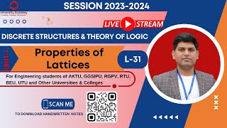 DSTL31 Properties of Lattices  Discrete Maths  What is lattice  Discrete Mathematics [upl. by Belloir]