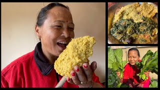 Eating n cooking best Nepali food🥬🥬🥬🥬🌽🌽🌽 [upl. by Bow]