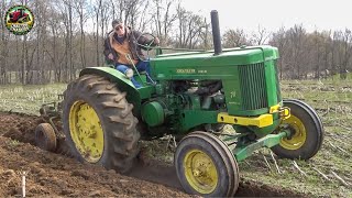 John Deere 2 Cylinder Tractors Plowing [upl. by John54]