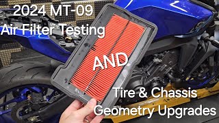 2024 MT09 Air Filter Testing and Chassis Geometry Adjustments [upl. by Binnings]