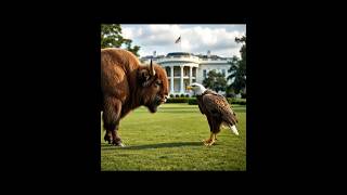 American Bison  National Bird Bald Eagle Hybridshortsfeed hybridanimalsbaldeagle aishorts [upl. by Ehcrop]