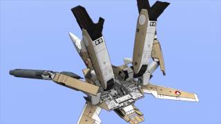 SDF Macross VF1A Rig Test in SD [upl. by Ahcsatan608]