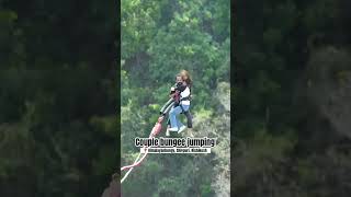 Couple bungee jumping 😍 Bungee in Rishikesh Couple bungee jumping Bungee jumping [upl. by Wittie]