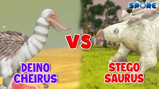 Deinocheirus vs Stegosaurus  Desert vs Forest Dino S1E4  SPORE [upl. by Pacian209]