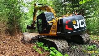 Lesná cesta  JCB JC130LC crawler excavator  Forest road [upl. by Aubrette1]