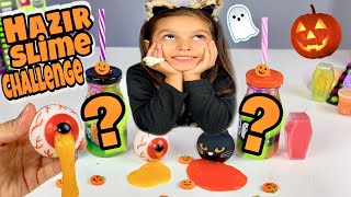 Hazır Slime Challenge Yaptık Alışveriş Neler Aldık Halloween Slime [upl. by Etselec]