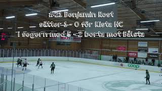 15112024 21 Benjamin Rost Kista HC gör 2  0 borta mot Bålsta i segern med 5  2 [upl. by Laerdna]