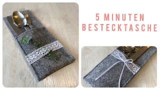 5 Minuten Bestecktasche nähen Super schnell und easy aus Filz Geschenkidee DIY Nähen für Anfänger [upl. by Navaj]