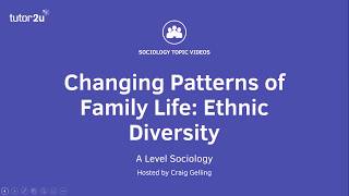 Changing Patterns of Family Life  Ethnic Diversity  A Level Sociology  Families [upl. by Adnelg]