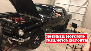 1965 Mustang 310 ci Trick Flow Head Windsor on the Dyno  All Motor [upl. by Ecyor]