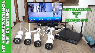 kit videosorveglianza professionale economico con telecamere wifi NVR DVR e HDD test e recensione [upl. by Schreibe651]