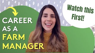 FARM MANAGER CAREER  What you should know before choosing this career [upl. by Anned]