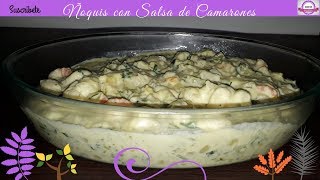 Ñoquis Caseros con Salsa de camarones al verdeo  Pasta con Salsa Blanca [upl. by Coppinger422]