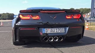 Chevrolet Corvette C7 Z06 Black Diva  BRUTAL ACCELERATIONS [upl. by Ainesell]